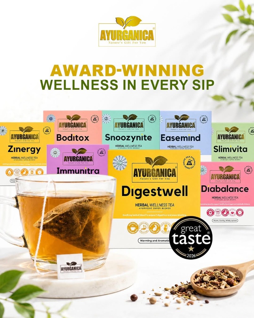 Ayurganica award-winning wellness tea collection